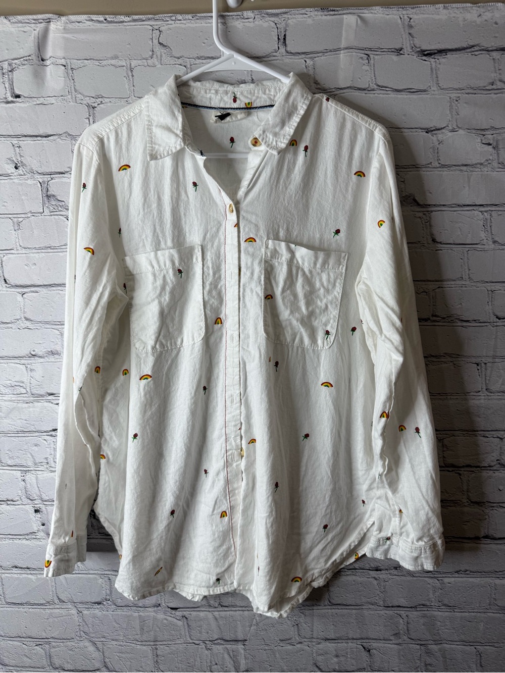 Scott Csoke for Anthropologie Romy relaxed linen blend button down small